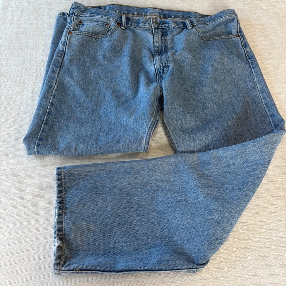 Levis 505 Regular Fit Straight Leg Blue Denim Jeans Mens 42x30 00505-4834